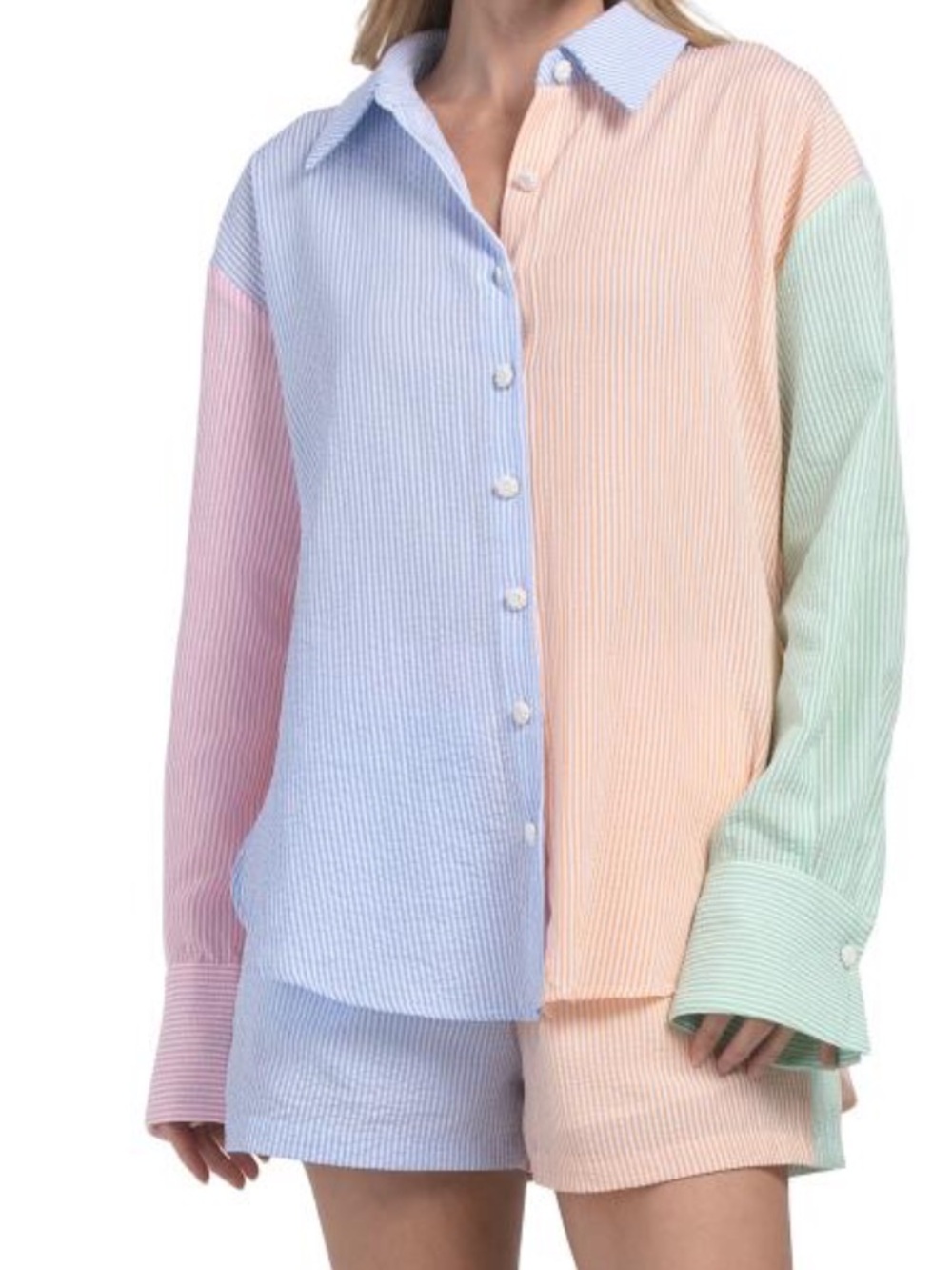 English Factory Pastel Stripe Button-Down Shirt